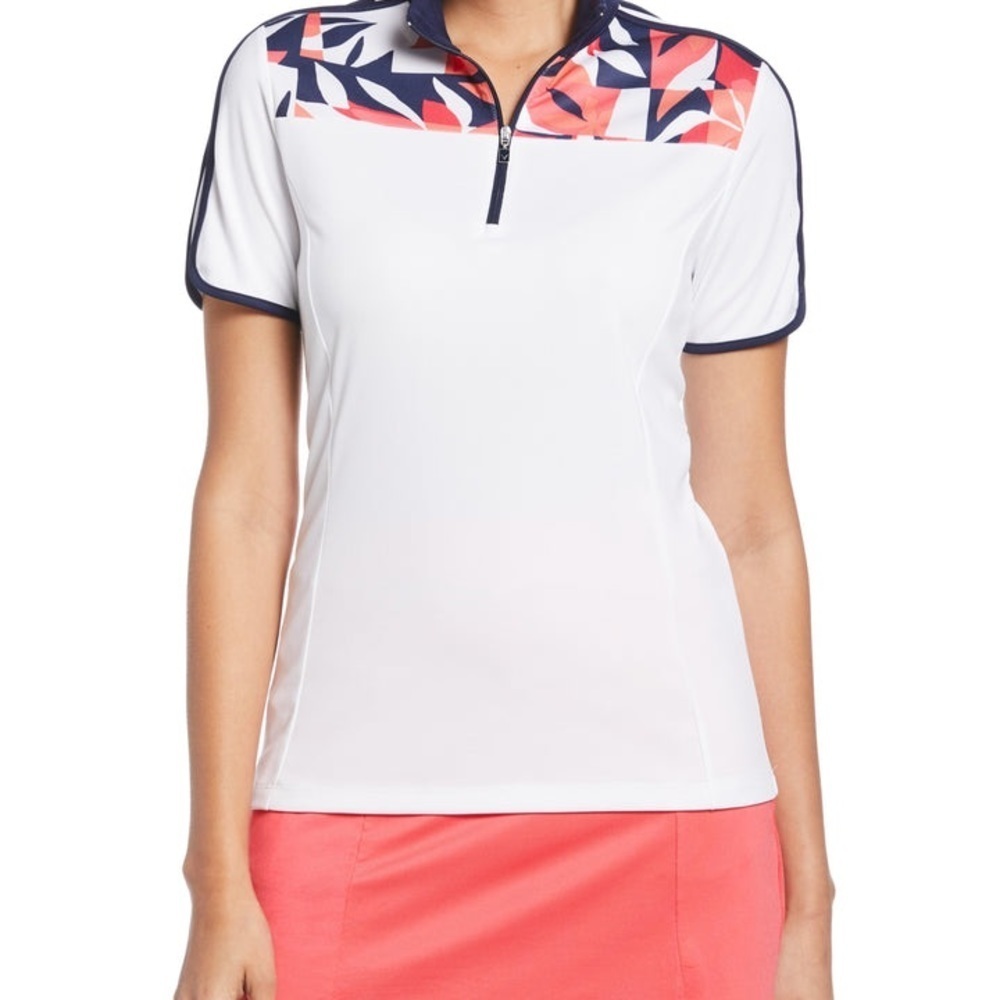 Callaway Womens Tropical Floral Block Polo